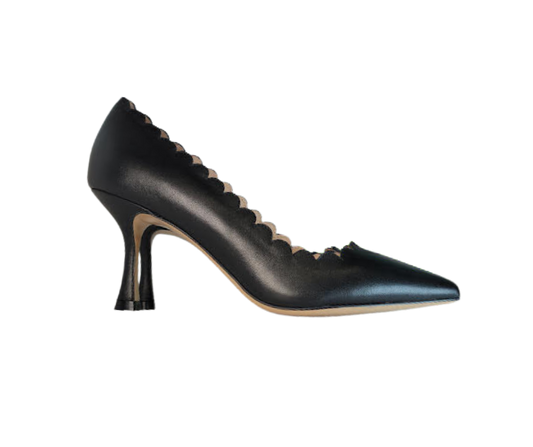 Viviamos Serra Ladies Black Leather Heel