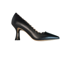 Viviamos Serra Ladies Black Leather Heel