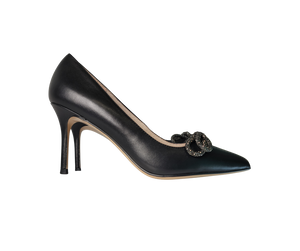 Viviamos Zest Ladies Black Leather Heel