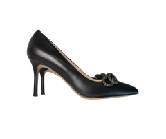 Viviamos Zest Ladies Black Leather Heel