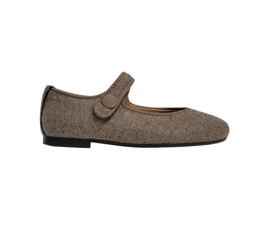 Papanatas 6315 Taupe Flannel Mary Jane