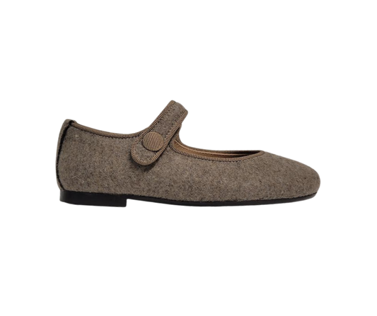 Papanatas 6315 Taupe Flannel Mary Jane