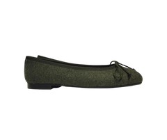 Papanatas 5631 Children's Green Flannel Ballet Flat