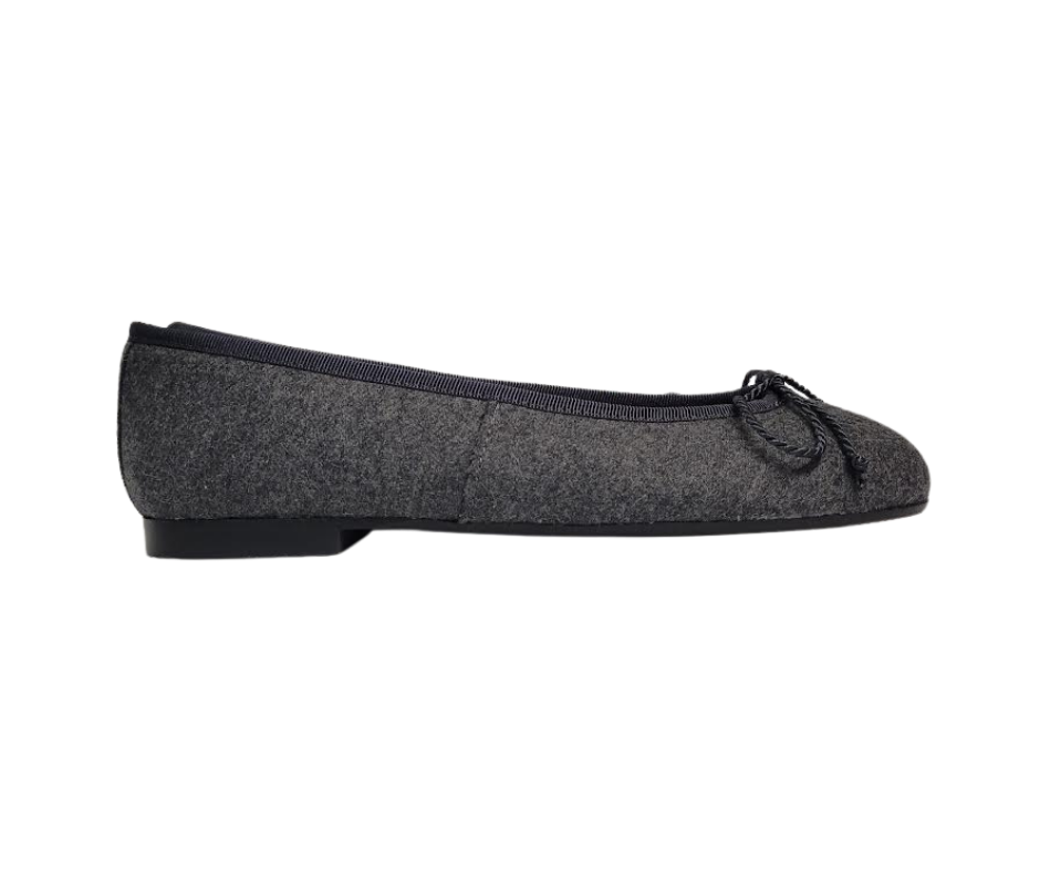 Papanatas 5631 Children's Grey Flannel Ballet Flat