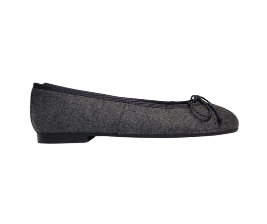 Papanatas 5631 Children's Grey Flannel Ballet Flat