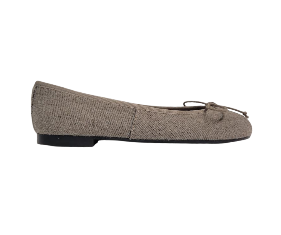 Papanatas 5631 Children's Taupe Corduroy Ballet Flat