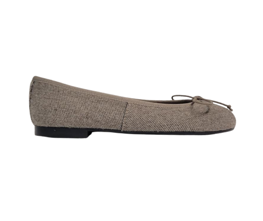 Papanatas 5631 Children's Taupe Corduroy Ballet Flat