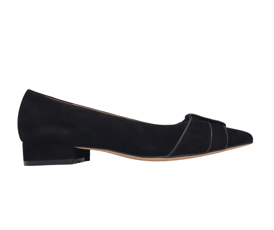 Viviamos Evie Ladies Black Suede Flat