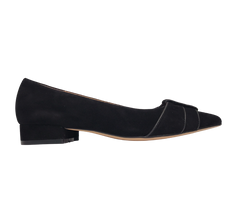 Viviamos Evie Ladies Black Suede Flat