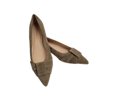 Viviamos Evie Ladies Taupe Suede Flat