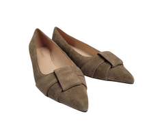 Viviamos Evie Ladies Taupe Suede Flat