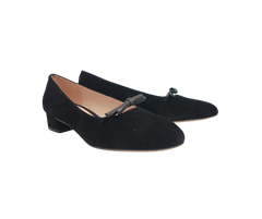Viviamos Bliss Ladies Black Suede Low Heel