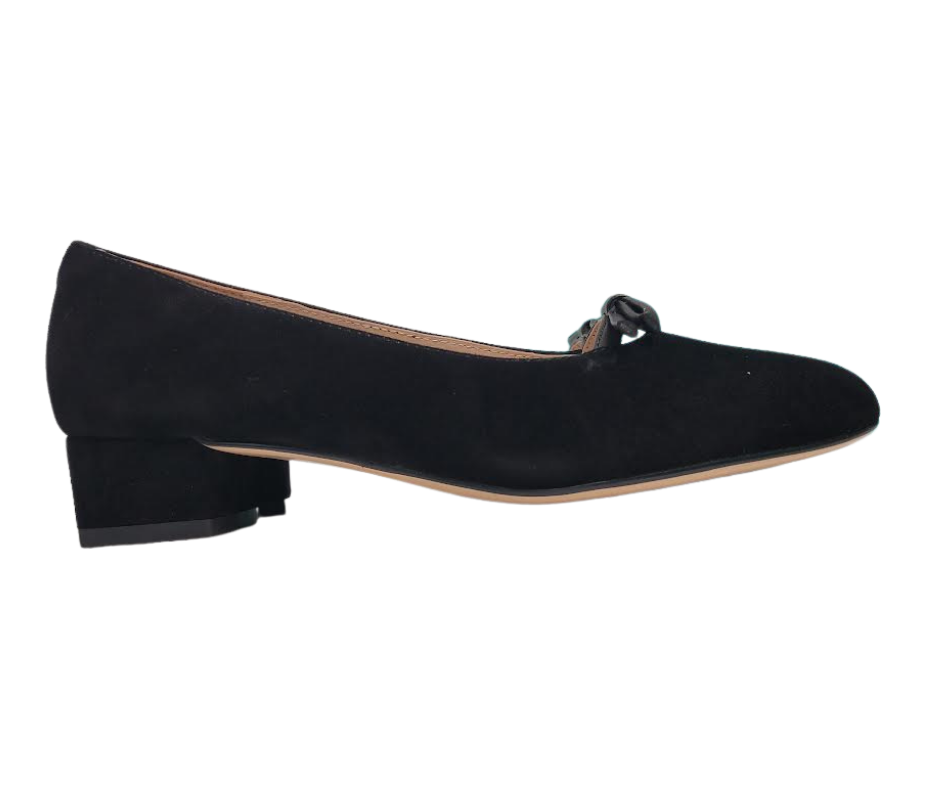 Viviamos Bliss Ladies Black Suede Low Heel