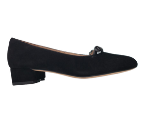 Viviamos Bliss Ladies Black Suede Low Heel
