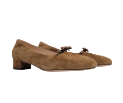 Viviamos Bliss Ladies Camel Suede Low Heel