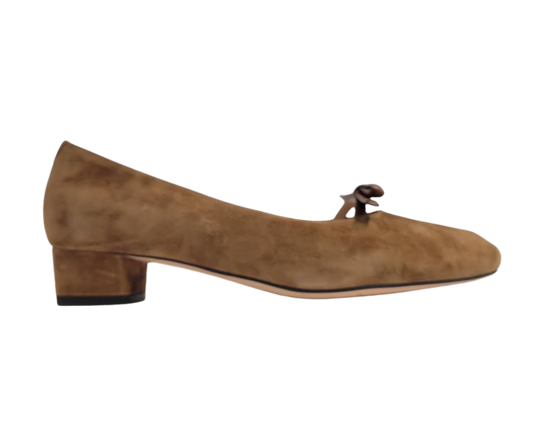 Viviamos Bliss Ladies Camel Suede Low Heel