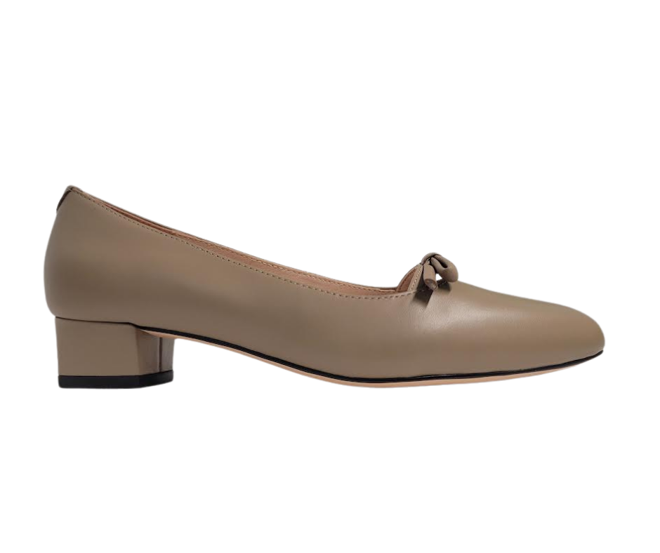Viviamos Bliss Ladies Taupe Leather Low Heel