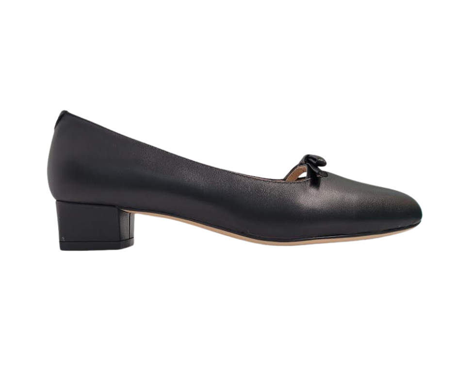 Viviamos Bliss Ladies Black Leather Low Heel
