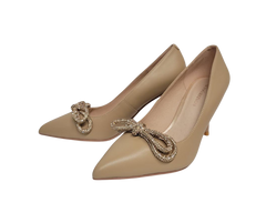 Viviamos Zest Ladies Nude Leather Heel