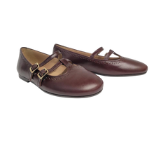 Papanatas 42066 Burgundy Double T-Strap