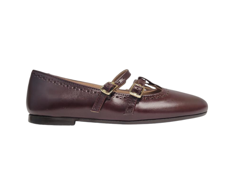 Papanatas 42066 Burgundy Double T-Strap