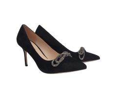 Viviamos Zest Ladies Black Suede Heel