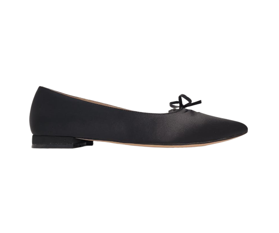 Viviamos Teddi Black Satin Dress Shoe