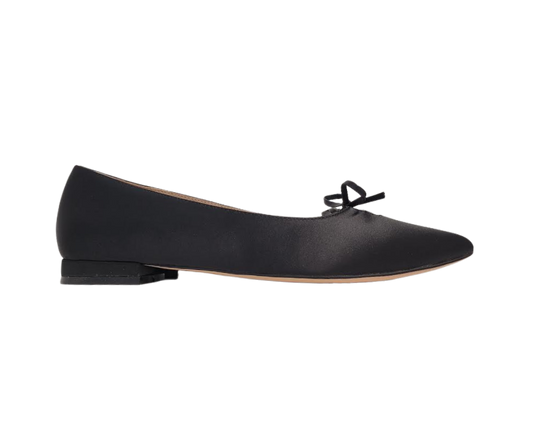 Viviamos Teddi Black Satin Dress Shoe