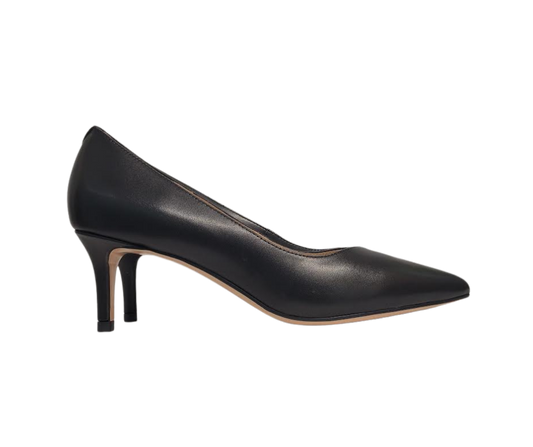 Viviamos Cassie Ladies Black Leather Heel
