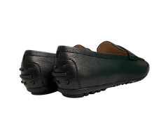 Viviamos Sammy Black Grain Leather Flat