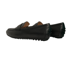 Viviamos Sammy Black Grain Leather Flat