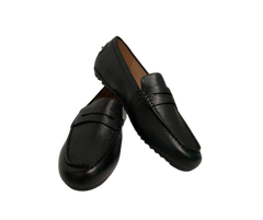 Viviamos Sammy Black Grain Leather Flat
