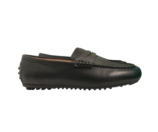 Viviamos Sammy Black Grain Leather Flat