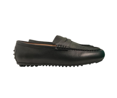 Viviamos Sammy Black Grain Leather Flat
