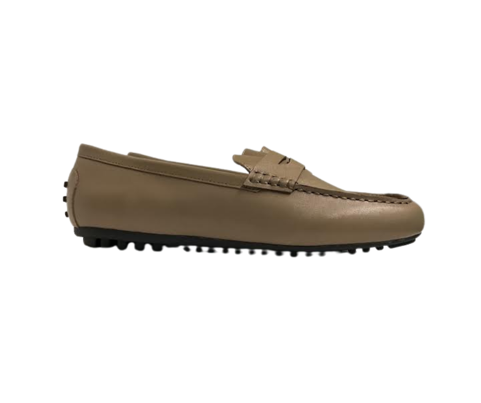 Viviamos Sammy Taupe Leather Flat
