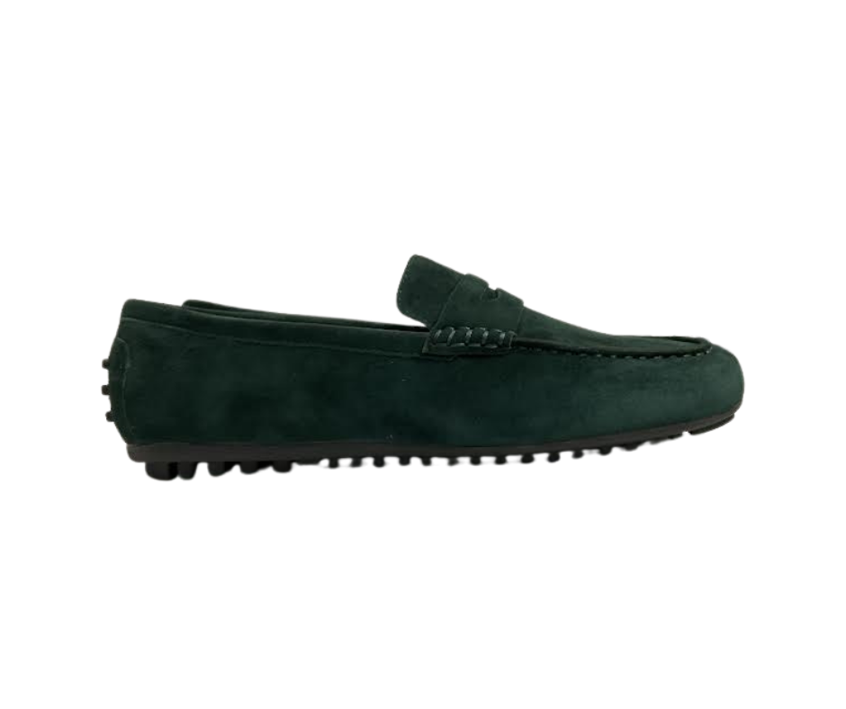 Viviamos Sammy Dark Green Suede Flat