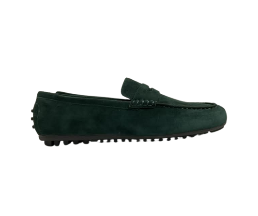 Viviamos Sammy Dark Green Suede Flat