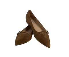 Viviamos Karlee Ladies Camel Suede Flat