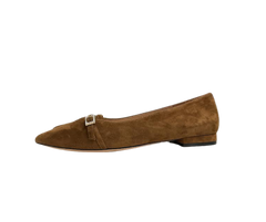 Viviamos Karlee Ladies Camel Suede Flat