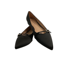 Viviamos Karlee Ladies Black Satin Flat