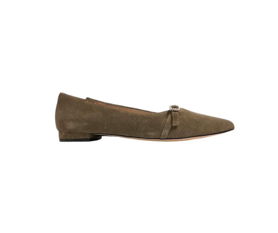 Viviamos Karlee Ladies Taupe Suede Flat