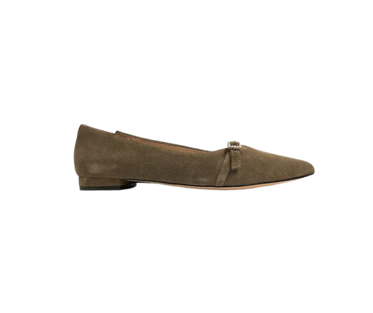 Viviamos Karlee Ladies Taupe Suede Flat