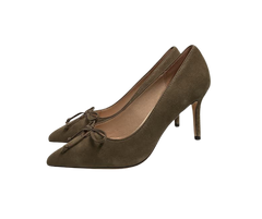 Viviamos Melanie Ladies Taupe Suede Heel