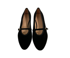Viviamos Shirley Ladies Black Suede Flat