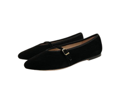 Viviamos Shirley Ladies Black Suede Flat