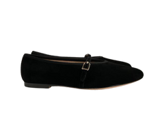 Viviamos Shirley Ladies Black Suede Flat
