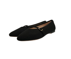 Viviamos Shirley Black Flannel Flat