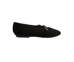 Viviamos Shirley Black Flannel Flat
