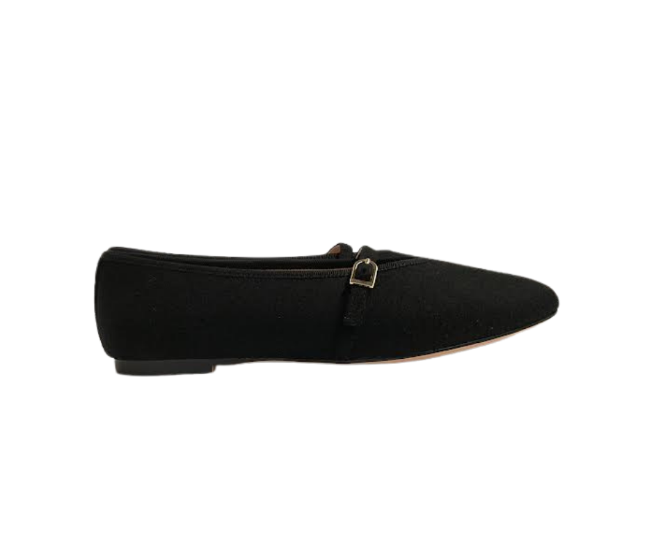 Viviamos Shirley Black Flannel Flat