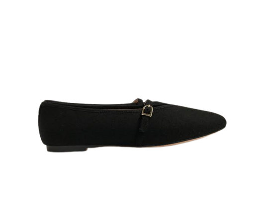 Viviamos Shirley Black Flannel Flat